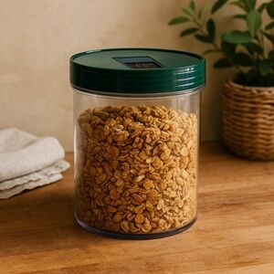 Click Clack Pantry Canister with Green Lid, 3.2L